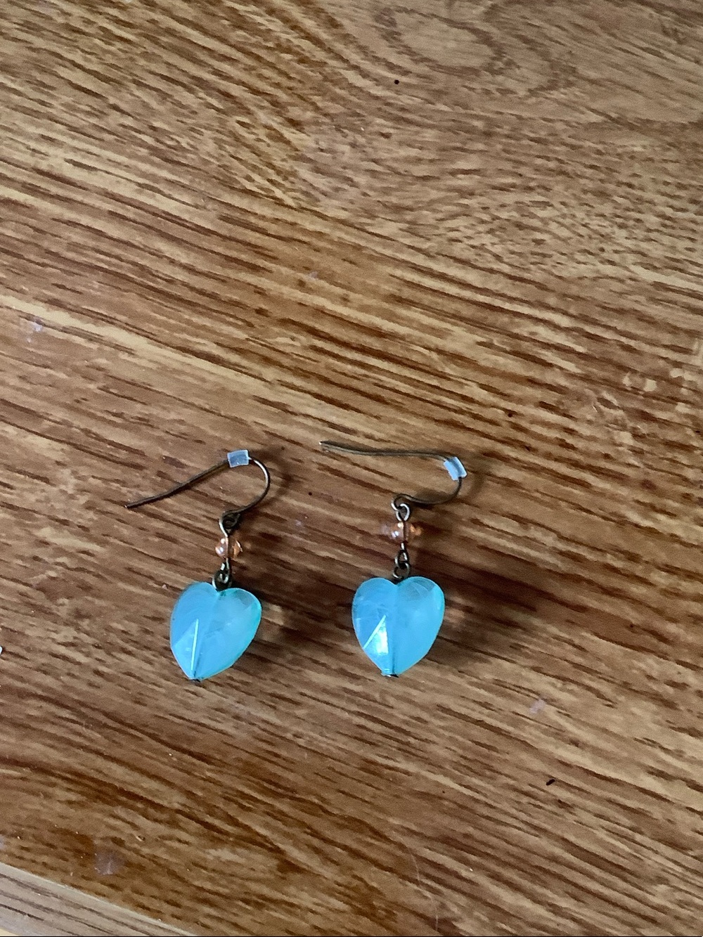 Aqua Heart Drop Earrings for Women